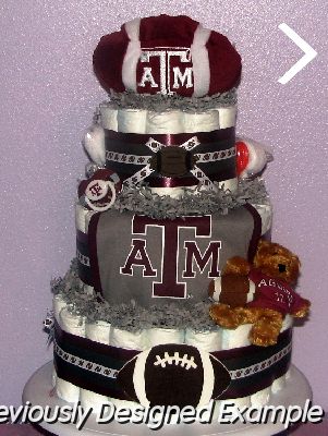 Texas A-M-Diaper-Cake.JPG - Texas A & M Diaper Cake